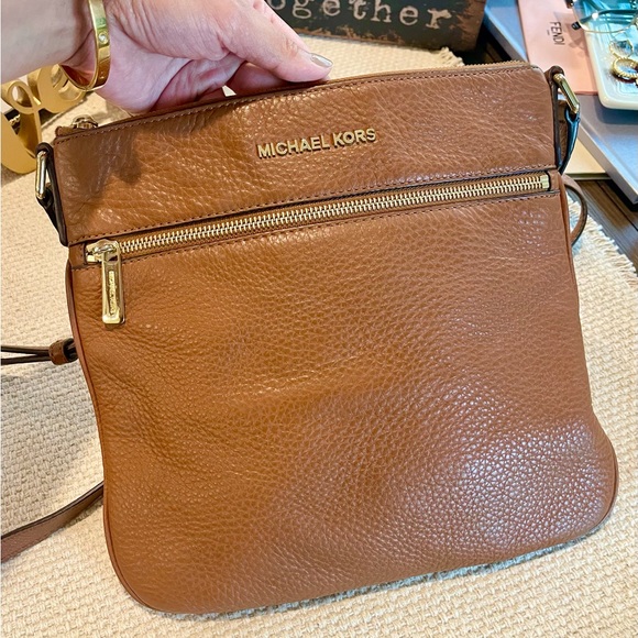 Michael Kors Brown Leather Crossbody Bag - Picture 1 of 13